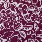 Preview: Stretch-Satin Martha, cremefarbenen Blumen auf Bordeaux